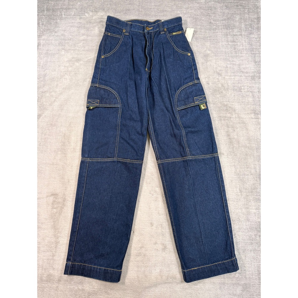 Urban Jeanswear Pants Women 28x29 Blue Denim Cargo Wide Leg Vtg Y2K Baggy NWT